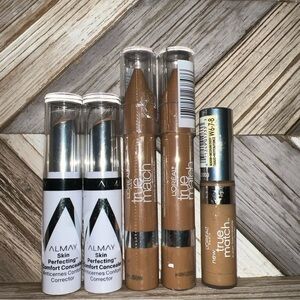 L'Oreal True Match and Almay Skin Perfecting concealer - Tan/Medium/Deep 5 pcs